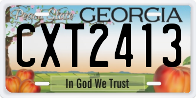 GA license plate CXT2413