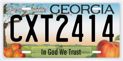 GA license plate CXT2414