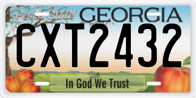 GA license plate CXT2432