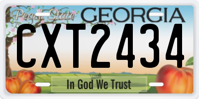 GA license plate CXT2434