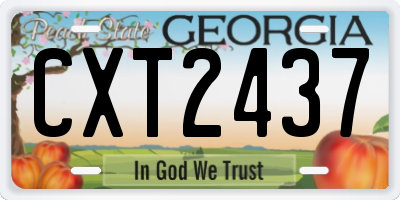 GA license plate CXT2437