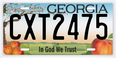 GA license plate CXT2475