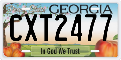 GA license plate CXT2477