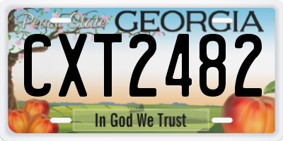 GA license plate CXT2482