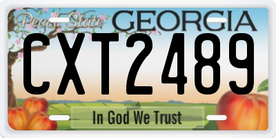 GA license plate CXT2489