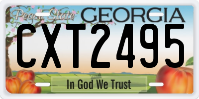 GA license plate CXT2495