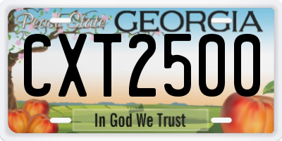 GA license plate CXT2500