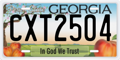 GA license plate CXT2504