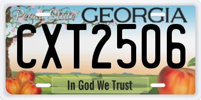 GA license plate CXT2506