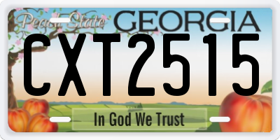 GA license plate CXT2515
