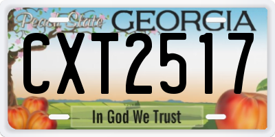 GA license plate CXT2517