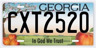 GA license plate CXT2520