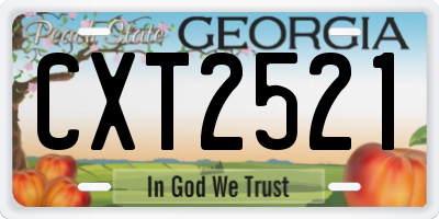 GA license plate CXT2521