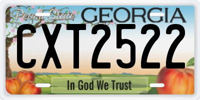 GA license plate CXT2522