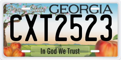 GA license plate CXT2523