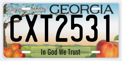 GA license plate CXT2531
