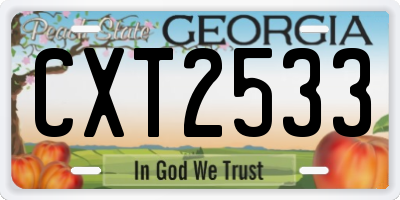 GA license plate CXT2533