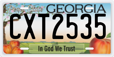 GA license plate CXT2535