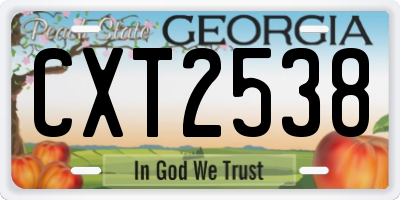GA license plate CXT2538