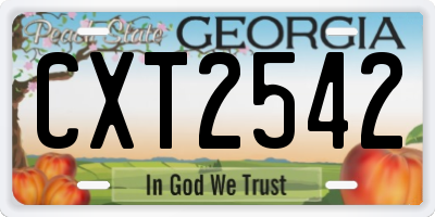 GA license plate CXT2542