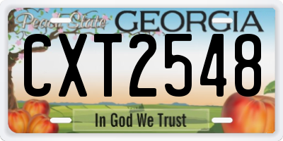 GA license plate CXT2548