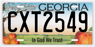 GA license plate CXT2549