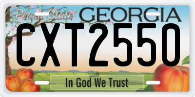 GA license plate CXT2550