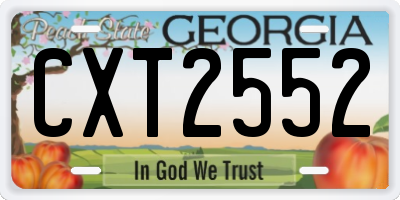 GA license plate CXT2552