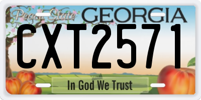 GA license plate CXT2571