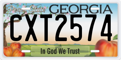 GA license plate CXT2574