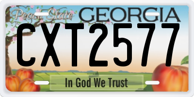 GA license plate CXT2577
