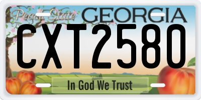 GA license plate CXT2580