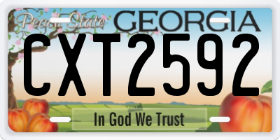 GA license plate CXT2592
