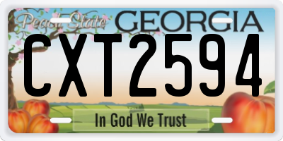 GA license plate CXT2594
