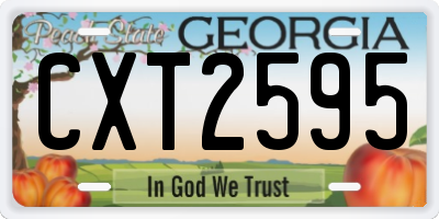 GA license plate CXT2595
