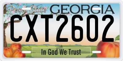 GA license plate CXT2602