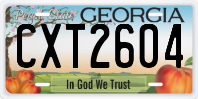 GA license plate CXT2604
