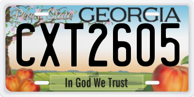 GA license plate CXT2605