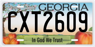 GA license plate CXT2609