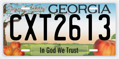 GA license plate CXT2613