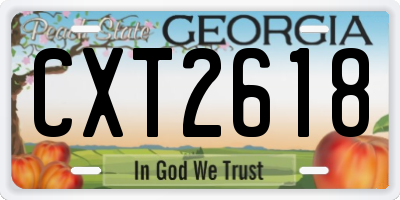 GA license plate CXT2618