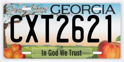 GA license plate CXT2621