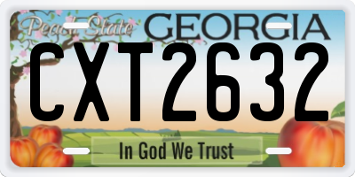 GA license plate CXT2632