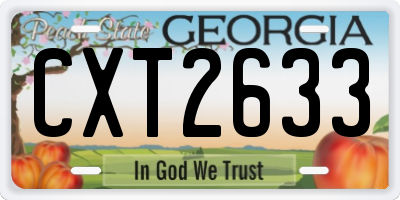 GA license plate CXT2633