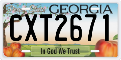 GA license plate CXT2671