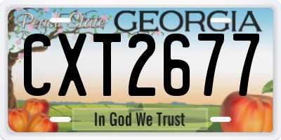 GA license plate CXT2677