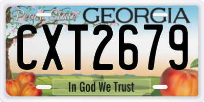 GA license plate CXT2679
