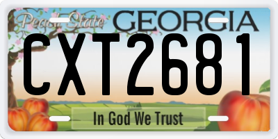 GA license plate CXT2681
