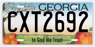 GA license plate CXT2692
