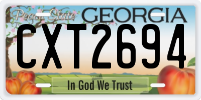 GA license plate CXT2694